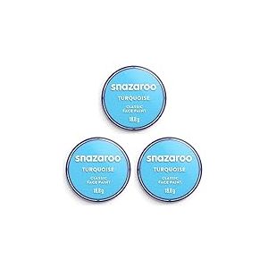 Snazaroo Maquillage Fard Aquarellable Pot 18ml Turquoise (Lot de 3)