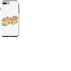 Citrus Bloom Orange Tranches de Fruits Fleur rétro Coque pour iPhone 7 Plus/8 Plus