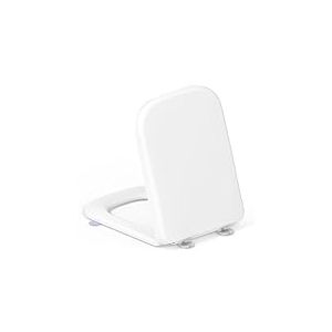 Abattant WC Forme carrée, YEAUPE PRO Cuvette Toilette avec Frein de Chute, Lunette WC Blanche, siège de toilette universel de forme carrée, testée jusqu'à 150kg,46,1 * 35,1 * 5,3CM