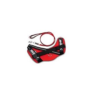 IDC Powair Bundle - Harnais IDC Powair, Taille: 2XL/3, Rouge + Laisse IDC Powair, Taille: 1,2 m avec poignée et Grand Mousqueton, Rouge