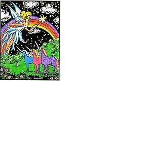 terciart coloriage en Velours décor fée et licorneM135
