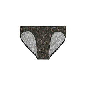 HOM Homme Slip Micro Confort Vizzavona Briefs, Imprim&eacute; Camouflage V&eacute;g&eacute;tal Revisit&eacute; Kaki, Gris Et Orange, L EU