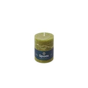 Spaas Bougie Pilier Rustique 80/110 mm 65h - vert olive