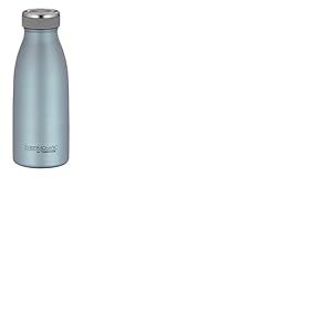 THERMOcafé by THERMOS TC BOTTLE Bouteille isotherme, bleu glace, 0,35 l, en acier inoxydable, résistante aux boissons gazeuses, 12 h au chaud pendant 24 h, anti-fuite, pour l'école, les déplacements