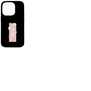 Motif à rayures et fleurs de pêche Coque pour iPhone 14 Pro