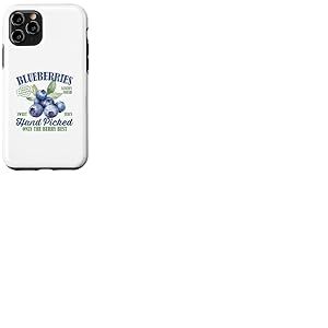 Graphisme rétro de myrtilles juteuses et délicieuses myrtilles sucrées Coque pour iPhone 11 Pro