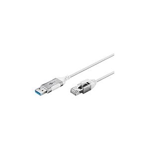 goobay C&acirc;ble USB A 3.0 vers RJ45 Ethernet CAT 6 Slim/C&acirc;ble adaptateur/Connexion Internet filaire stable avec routeur/commutateur r&eacute;seau/Adaptateur USB vers RJ45 / 1 Gbit/s / 1 m&egrave;tre / 74377 / Blanc