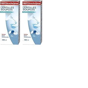 Solution lentilles souples Mercurochrome - 360 ml (Lot de 2)