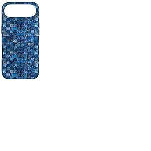Carrelage en Verre mosaïque Bleu rétro esthétique Coque pour iPhone Air