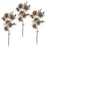 Branche de Rose Artificielle - Rose Unique - Rose en Soie - Or - Fleur Artificielle - Fleur en Soie - Plante Fleuriste - Fleurs Individuelles - Fleurs décoratives