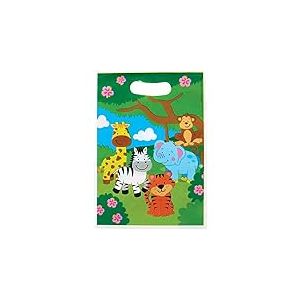 Baker Ross Sac Anniversaire Enfant motif Animaux de la Jungle - Lot de 10, Decoration Anniversaire Enfant (FX105), Sac de Fête
