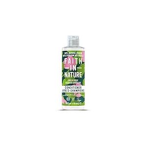 Après-Shampooing Naturel à la Rose Sauvage Faith In Nature, Rééquilibrant, Vegan & Cruelty Free, Sans Parabènes & SLES, Pour Tout Type de Cheveux, 400ml