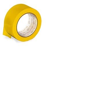 OFITURIA Ruban adhésif, couleur jaune, ruban pour emballer et organiser vos boîtes et envois, sceau de différentes couleurs vives 66 mt x 48 mm (1 unité - Jaune)