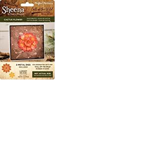 Sheena Douglass Call of The Wild Die-Cactus Fleur, métal, Argent, 19.5 x 13.9 x 0.03 cm