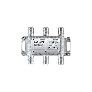 Axing BAB 4-16P Dérivateur 4 Voies 16 DB télévision par câble CATV multimédia DVB-T2 Classe A+, 10 DB, 5-1218 MHz Métal