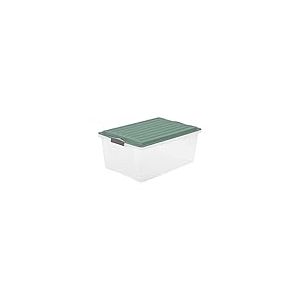 Rotho Boîte de rangement compacte 38 l avec couvercle, en plastique (PP) sans BPA, turquoise, A3/38 l (57,0 x 40,0 x 25,0 cm)