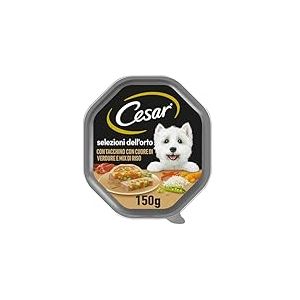 Cesar S&eacute;lections du Potager Nourriture pour Chien avec Dinde, c&oelig;ur de l&eacute;gumes et m&eacute;lange de Riz 150 g - 14 bacs