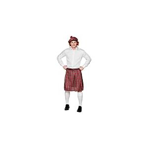 Boland - Set écossais pour hommes, à carreaux, kilt et barrettes, mini-jupe, casquette, écossaise, lady, Écosse, St. Patrick, déguisement, carnaval, fête à thème