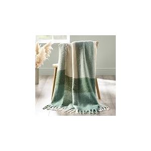 Catherine Lansfield Plaid Imitation Mohair &agrave; Carreaux Vert 130 x 170 cm