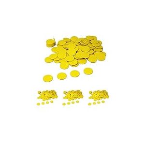 WISSNER Jetons de jeu jaunes (100 pi&egrave;ces) en RE-Plastic&reg; | Jetons de comptage Marker Tokens &oslash; 25 mm, Jaune (Lot de 4)