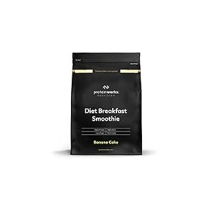 Protein Works - Diet Breakfast Smoothie | Petit-déjeuner sur le pouce | Hyperprotéiné et peu sucré | 9 Portions | Gâteau À La Banane | 500g