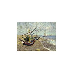 Van Gogh Vissersboten Op Het Strand Van Les Saintes XL Giant Panel Poster (8 Sections) Affiche