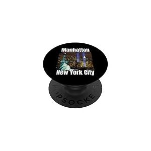 Manhattan New York City Statue de la Libert&eacute; Souvenir USA Men PopSockets PopGrip Adh&eacute;sif