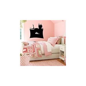 Ambiance Sticker Ardoise Tableau Noir - Stickers Muraux Adh&eacute;sif Effa&ccedil;able - Silhouette F&eacute;e - H50 x L45 cm