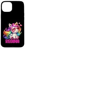 Regina Nom personnalis&eacute; Licorne Color&eacute;e Femmes Filles Coque pour iPhone 15 Plus