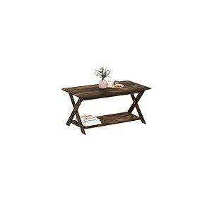 Furinno Simpliste Moderne Table Basse avec Croisée, Pin Ambré