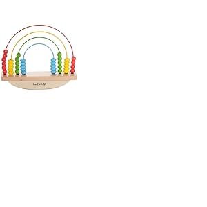EverEarth Jeu d'équilibrage arc-en-ciel en bois - Jouet éducatif Balance Abacus pour l'apprentissage - Cadre de comptage Montessori pour équilibrer - Jouet pour enfants avec boucle motrice - Jouet moteur EE33897
