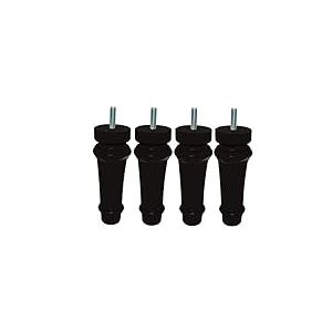 MARGOT 3700527864822 Royal LOUIS XVI Lot de 4 Pieds de lit Bois Noir Hauteur 15 cm