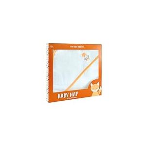 Baby Nat' - Cape de Bain Bébé Renard 80x80 cm - Sortie de Bain en Coton Doux avec Capuche Brodée - Serviette Bébé Pratique - Linge de Bain en Coffret Cadeau Naissance - BN6061