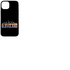 The Land Night Downtown Cleveland Skyline Art Ohio Downtown Coque pour iPhone 15 Plus