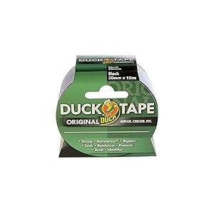 Duck Tape Original Ruban adhésif Noir 50 mm x 10 m Le ruban adhésif de réparation original haute résistance et imperméable pour canalisations et conduits.