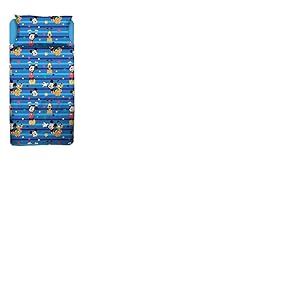 Mickey Mouse, Drap de lit, Drap Plat, Drap Plat, taie d'oreiller, Bleu, Disney, 100% Coton, Produit Officiel