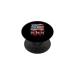 Barbecue au drapeau américain PopSockets PopGrip Adhésif