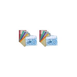 Djois made by Tarifold 6 Enveloppes Porte-documents Plastique Non Perforées Fermeture Scratch Format A6-6 couleurs (Bleu, Violet, Vert, Jaune, Rose, Transparent) - 510289 (Lot de 2)