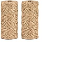La cordeline Ficelle Jute Naturel Ø1.5mm ±100m pour Le Jardinage, Bricolage, activités manuelles BJN100, Naturelle (Lot de 2)