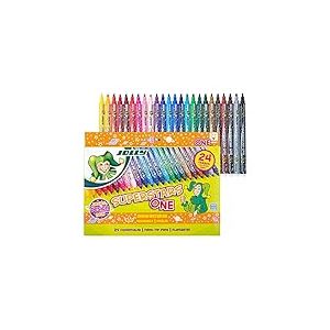 JOLLY Superstar ONE Feutre de coloriage, Feutre de haute qualité, lavable, 24 pièces dans un étui en carton, pointe robuste