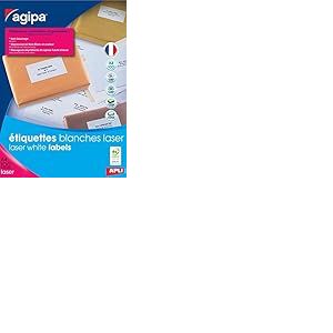 AGIPA Bte 2100 étiquette 70x42 mm (21 x 100F A4) Las/Cop Coin Droit Permanent Blanc