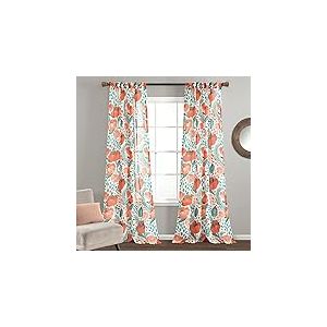 Lush Decor Paire de Rideaux Transparents de fenêtre Motif Coquelicot 132 x 213 cm, 213,4 cm de Long x 132,1 cm de Large