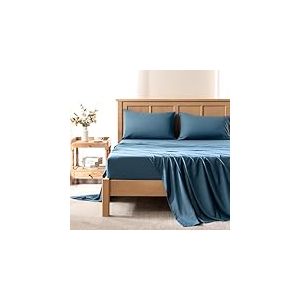 Comfort Spaces Coolmax Parure de lit 4 pi&egrave;ces &agrave; &eacute;vacuation de l'humidit&eacute;, douce, r&eacute;sistante &agrave; la d&eacute;coloration, avec poches profondes &eacute;lastiques pour matelas jusqu'&agrave; 40,6 cm, draps rafra&icirc;chissants par temps chaud pour transpiration nocturne, tr&egrave;s grand lit