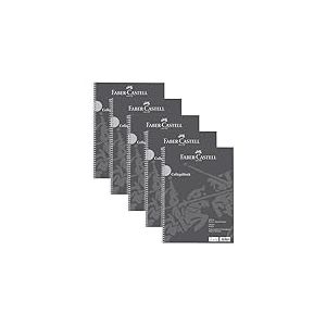 Faber-Castell 10419 - Bloc-notes DIN A4 quadrill&eacute;, 5 blocs de 80 feuilles, papier 90 g/m&sup2;, bloc-notes gris