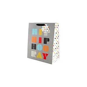 Hallmark Grand sac cadeau gris à pois pour anniversaire, célébration, retraite, anniversaire de mariage