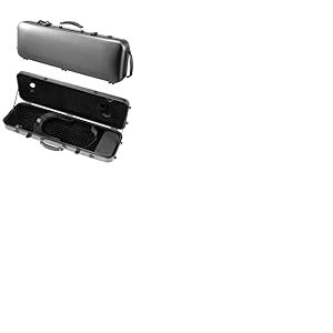 VEVOR Étui pour Violon 4/4, Fibre de Carbone Composite, Léger Portable, Hygromètre Intégré, Doublure Peluche, Double Bandoulière, Anti-rayures, Forme Oblongue Professionnelle, Transport Confortable