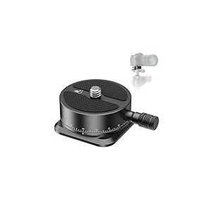 Neewer Plaque panoramique à dégagement Rapide, tête panoramique à 360 °, Adaptateur de trépied avec Base de Type Arca et vis de 6,35 mm pour Appareil Photo Reflex numérique, caméscope, Monopode,