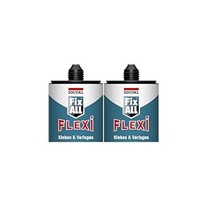 Soudal Colle universelle Fix All Flexi, 470 g, gris clair, avec buse &agrave; clip (Lot de 2)