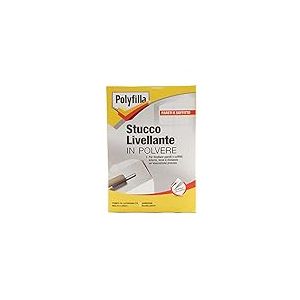 POLYFILLA STUCCO NIVELLANT pour intérieur, plafonds et murs plâtre, plâtre et plaques de plâtre, travaux de finition et précision, en poudre, blanc 1 kg