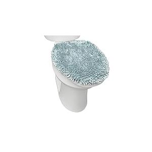SoHome Spa Step Housse de si&egrave;ge de toilette en chenille &agrave; poils longs lavable en machine Ultra douce Vert menthe 47 x 49,8 cm